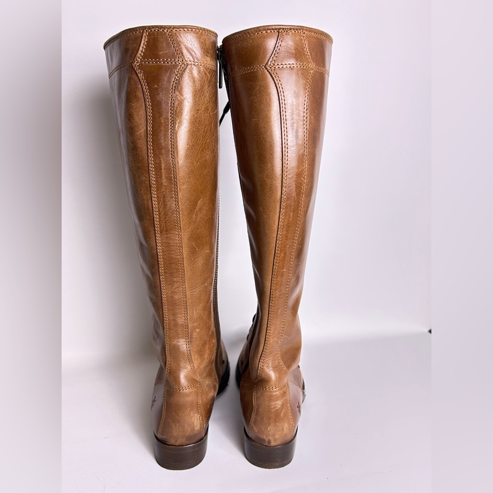 Frye Melissa Tall Lace Brown Leather Hunger Games Boots Women’s Size 6 - Picture 5 of 16